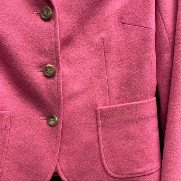 J Crew Pink Wool Blend Three Button Wool/Cashmere Blend Blazer Jacket Sz S - Picture 5 of 7